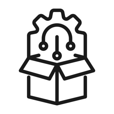 Dijital Ürün doğrusal simgesi. Ürün geliştirme koleksiyonu Vektör illüstrasyonu.