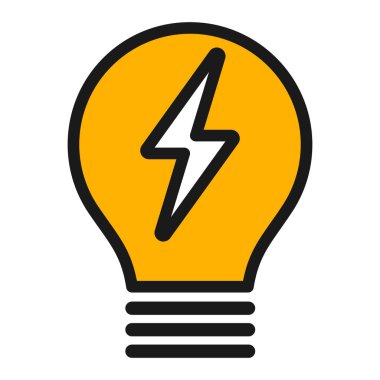 Ampul simgesi. Fikir işareti, çözüm, düşünce konsepti vektör illüstrasyonu.