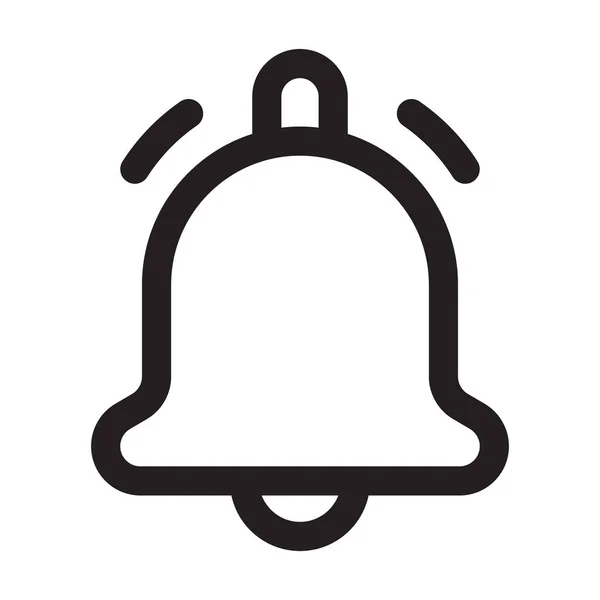 Notification Line Icon Bell Alarm Social Media Element Vector Illustration — Stock Vector