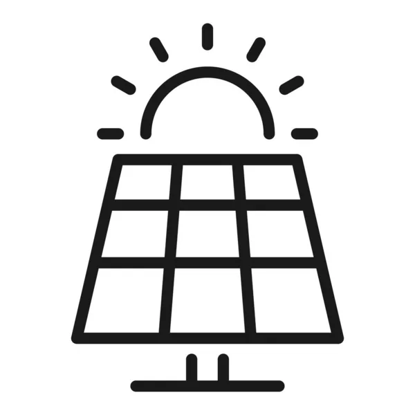 Solar Panel Line Icon Solar Power Energy Vector Illustration — Stock Vector