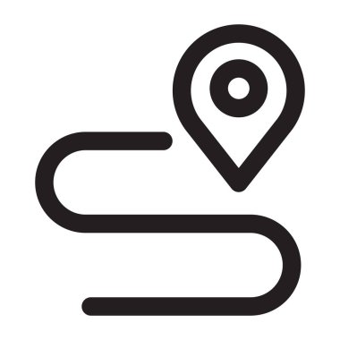 Yönlendirme ve konumlandırma simgesi. Harita İğneleri ya da İşaretleyici vektör illüstrasyonlu yol.