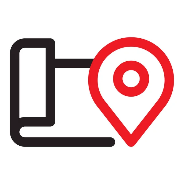 Karte Mit Pin Geo Location Zeiger Symbol Karten Und Navigationsvektorillustration — Stockvektor
