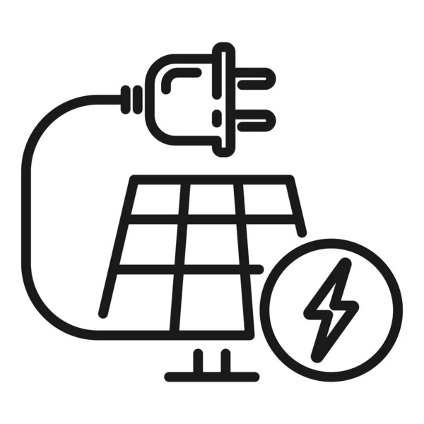 Ikona Řádku Solárního Panelu Obrázek Vektoru Energie Sluneční Energie — Stockový vektor
