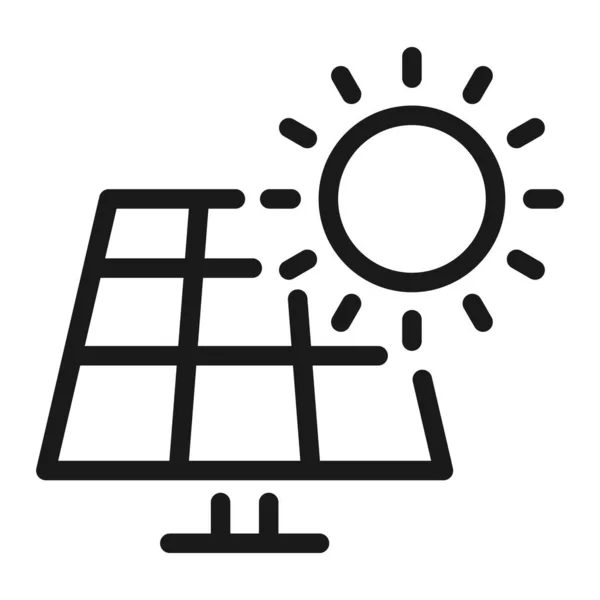 Icono Línea Panel Solar Ilustración Del Vector Energía Solar — Archivo Imágenes Vectoriales