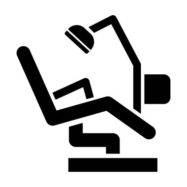 Diş hekimi koltuğu, ortodonti ikonu. Diş Konsepti Vektör illüstrasyonu.