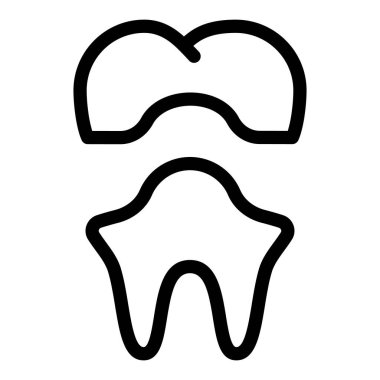 Diş Taç Yenileme taslak simgesi. Diş Tacı Vektör illüstrasyonu.