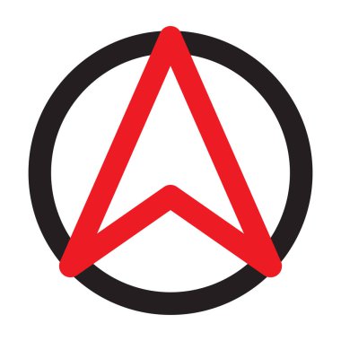 Konum Arrow simgesi. GPS oku - işaretçi, vektör illüstrasyonu.