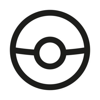 Pokeball oyunu ana hatları simgesi. Pokemon taşıyıcı Vektör illüstrasyonu.