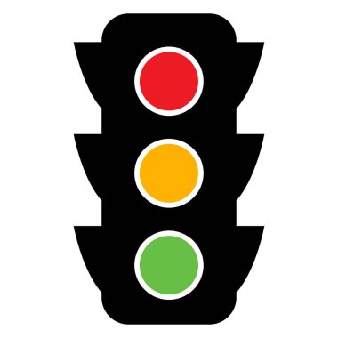 Trafik Işığı simgesi. Stop lambası, semafor vektör çizimi.