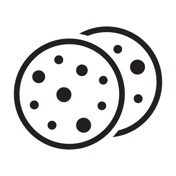 Browser Cookie Outline Icona Illustrazione Vettoriale Biscotto — Vettoriale Stock