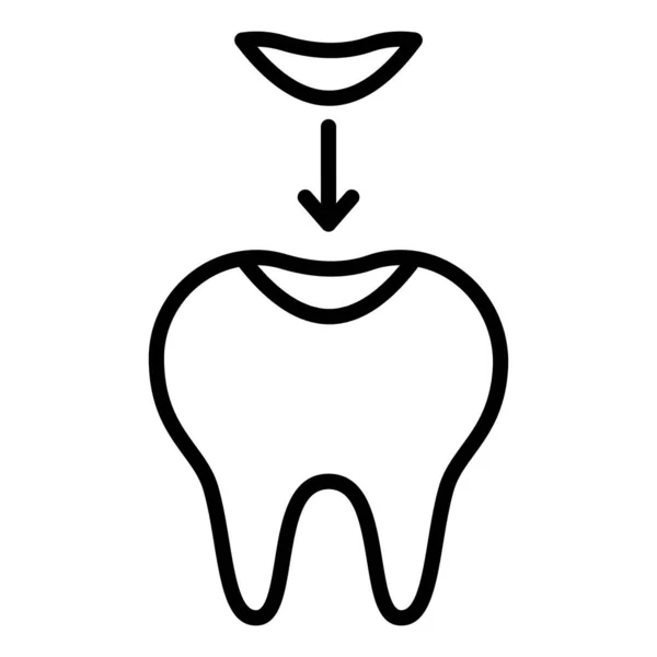 Εικονίδιο Περιγράμματος Οδοντικής Πλήρωσης Απώλεια Δοντιού Εικονογράφηση Διανύσματος — Διανυσματικό Αρχείο
