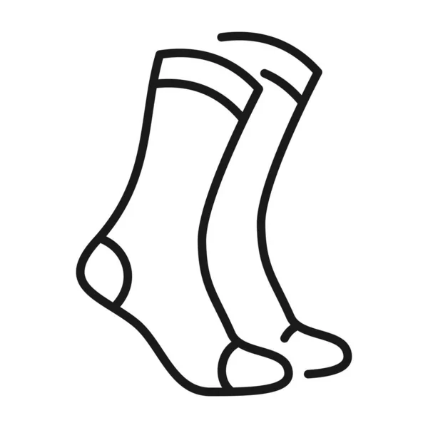 Socken Ikone Umreißen Weihnachtssocken Vector Illustration — Stockvektor