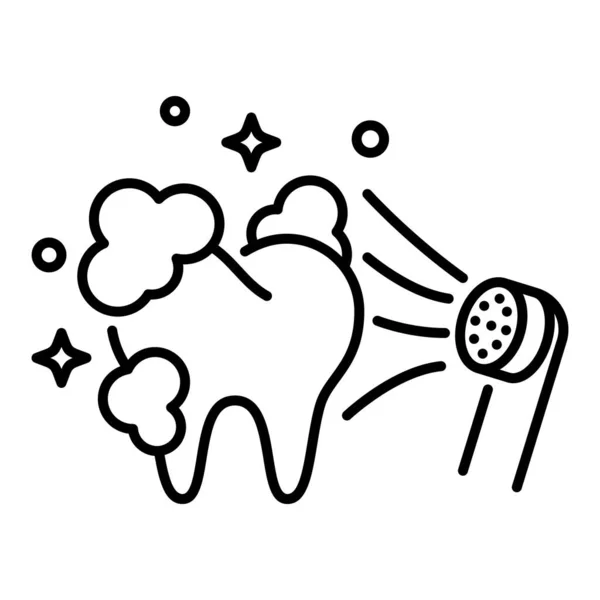 Δόντι Καθαρίζει Περίγραμμα Οδοντόβουρτσας Στοματολογία Οδοντιατρική Γραμμή Διανυσματική Απεικόνιση — Διανυσματικό Αρχείο