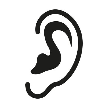 Ear icon. Part of body vector illustration clipart