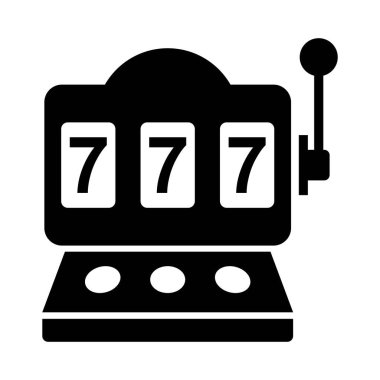 Slot makinesi simgesi. Şanslı yedi 777 Vektör illüstrasyonu.