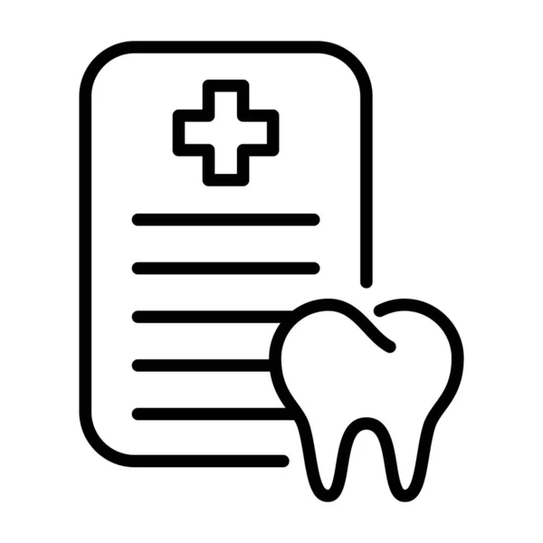 Área Transferência Com Checklist Ícone Contorno Dente Ilustração Vetorial —  Vetores de Stock
