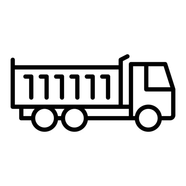 Dump Truck Line Icon Heavy Duty Vector Illustration — Stock Vector