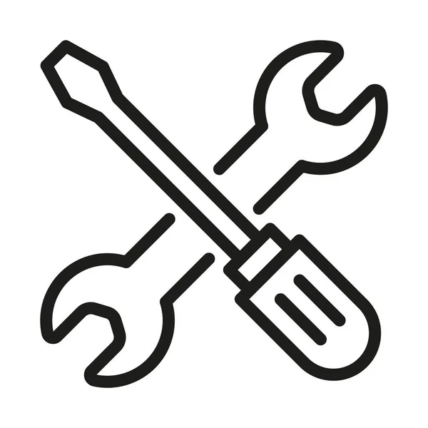 Reair Tools Line Icon Векторная Иллюстрация Ключа Отвертки — стоковый вектор