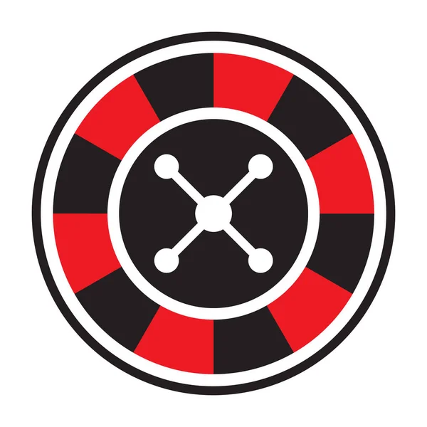 Roulette Icon Wheel Game Win Jackpot Vector Illustration — Stock Vector