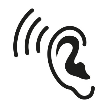 Kulak duyma ikonu. Vücut vektör illüstrasyonunun bir parçası