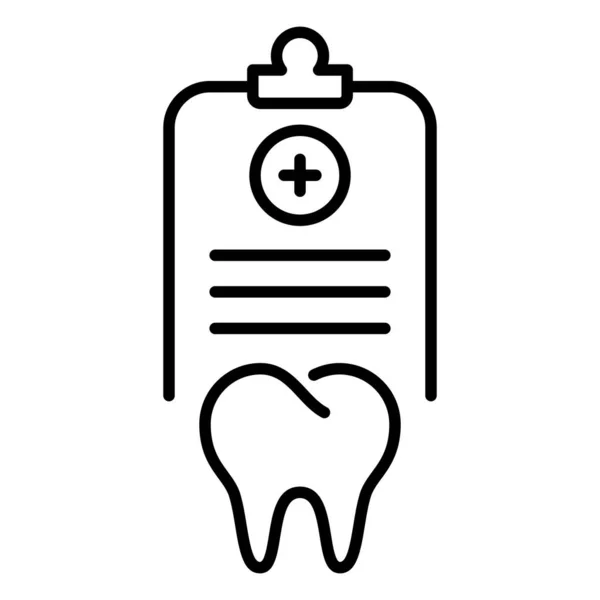 Área Transferência Com Checklist Ícone Contorno Dente Ilustração Vetorial — Vetor de Stock