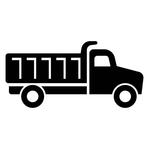 Dump Truck Icoon Zware Vector Illustratie — Stockvector