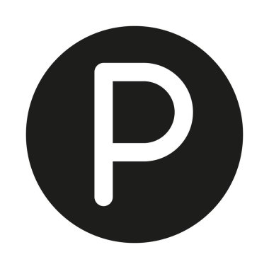 Ev Temizleme P harfi satır simgesi. Herhangi bir çözücü vektör illüstrasyonu