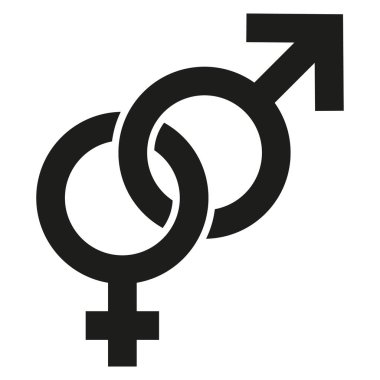 Cinsel cinsiyet ikonu. Erkek ve Kadın sembolü vektör çizimi