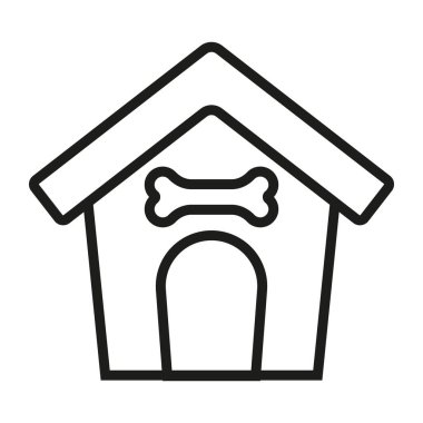 Köpek kulübesi ikonu. Evcil köpek evi düz sembol vektör çizimi.