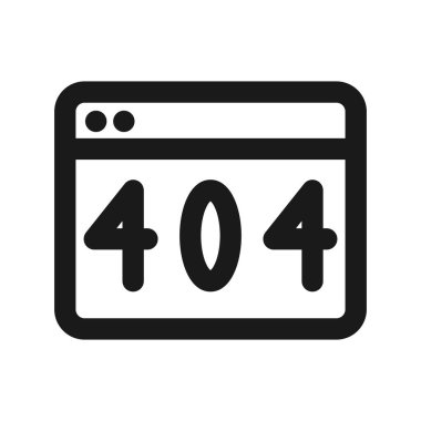 404 error line icon. Error on browser. Internet breakdown vector illustration