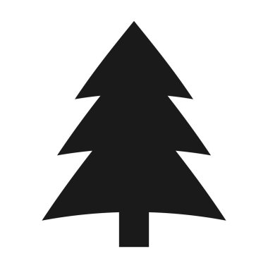 Fir-tree black icon. Christmas tree, symbol vector illustration.
