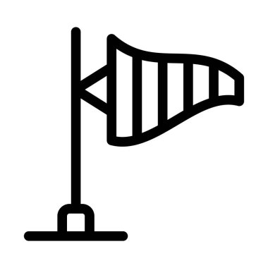 Wind Speed Flag icon. Single flat vector illustration