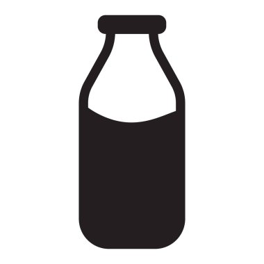 The traditional bottle of milk icon. Milk bottle vector illustration.