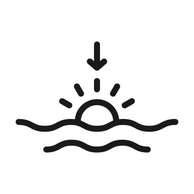 Sunset or sunrise icon. Sun rise vector illustration