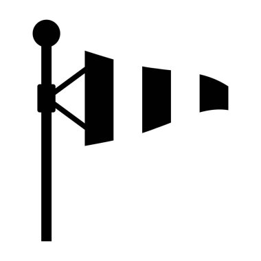 Wind Speed Flag icon. Single flat vector illustration