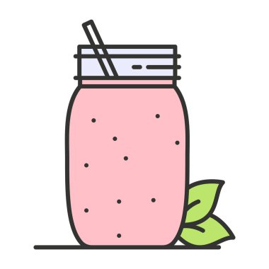 Meyve Smoothie içecek ikonu. Yaratıcı Smoothie vektör çizimi