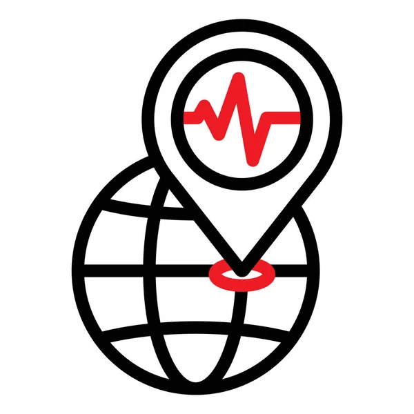 Earthquake Location Icon Map Pin Earthquake Vector Illustration — Stock vektor