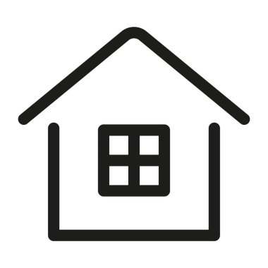 Ev ya da ev tarzı ikon. Ana sayfa ana hatlı vektör illüstrasyonuName