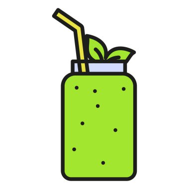 Meyve Smoothie içecek ikonu. Yaratıcı Smoothie vektör çizimi