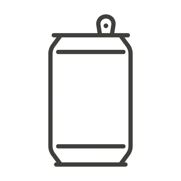 Soda Can Icon Linear Logo Aluminum Bottle Can Vector Illustration — Stock Vector