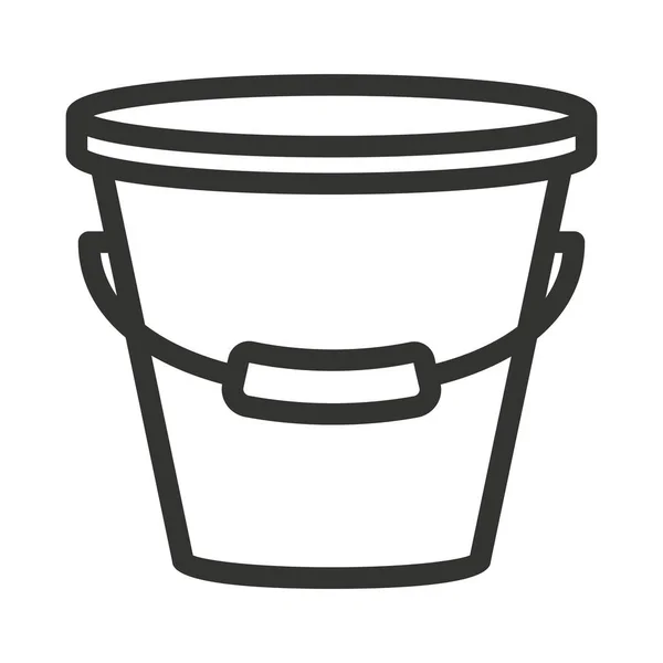 Bucket Linear Icon Domestic Bucket Outline Vector Illustration — Stock Vector