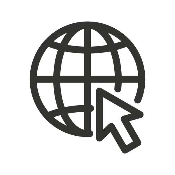 Globe Och Hemsida Ikon Online Världen Www Vektor Illustration — Stock vektor