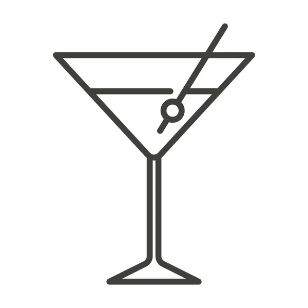 Cocktail Drink Icône Verre Martini Illustration Vectorielle Cocktail — Image vectorielle