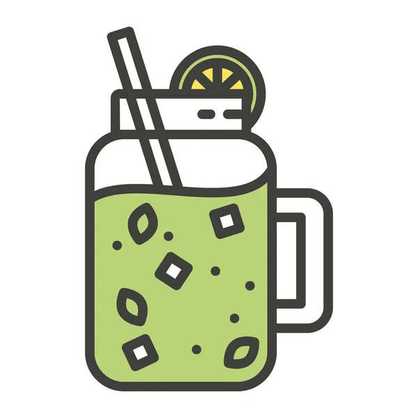 Cóctel Mojito Línea Simple Icono Bebidas Concepto Vector Ilustración — Vector de stock