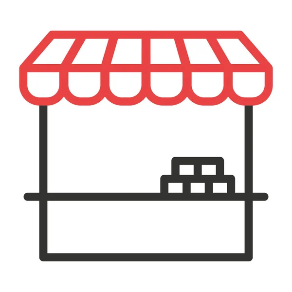 Markthändler Symbol Laden Oder Marktplatz Vektor Illustration — Stockvektor