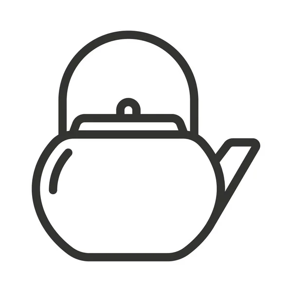 Значок Линии Чайника Горячие Напитки Китайский Чайник Символы Векторной Иллюстрации — стоковый вектор