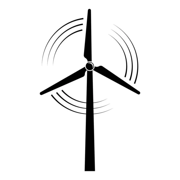 Yel değirmeni, rüzgar eko enerji ikonu. Dönen yel değirmeni vektör çizimi