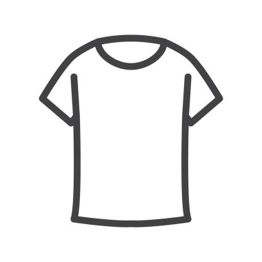 Moda ve Gelişigüzel Wea için T-Shirt Simgesi Asgari Hat Stili Giysi Vektörü İllüstrasyonu