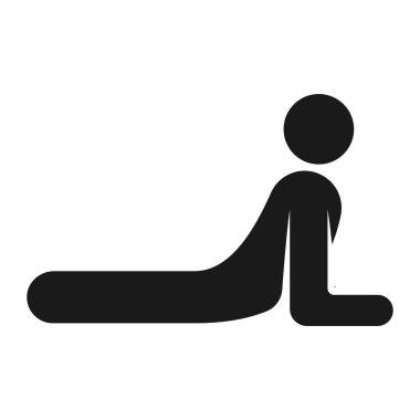 Sphinx Yoga Poz Simgesi. Fitness ve Sağlık Tasarımı İçin Minimum Meditasyon Vektörü