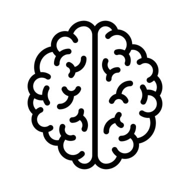 Tıbbi ve Bilimsel Tasarım için Asgari Çizgi Beyin Simgesi Vektörü